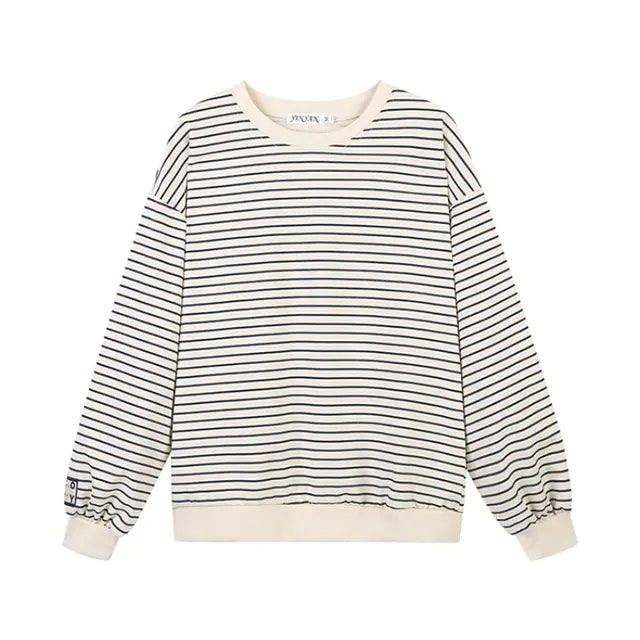 Round Neck StripeThin Sweater