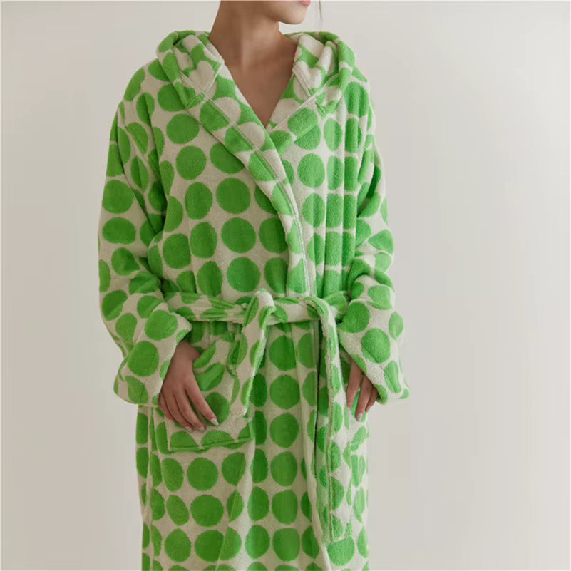 The Dawson Robe - Polka Dot Cotton Bathrobe