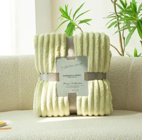 Wide Stripe Solid Blanket