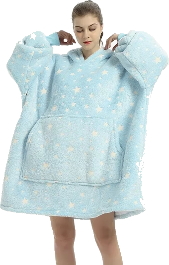 Adult Unisex Flannel Lazy Blanket Hooded Blanket