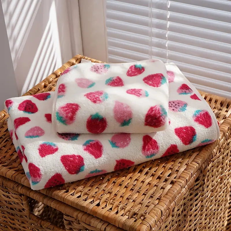 Strawberry Cotton Bath & Hand Towel