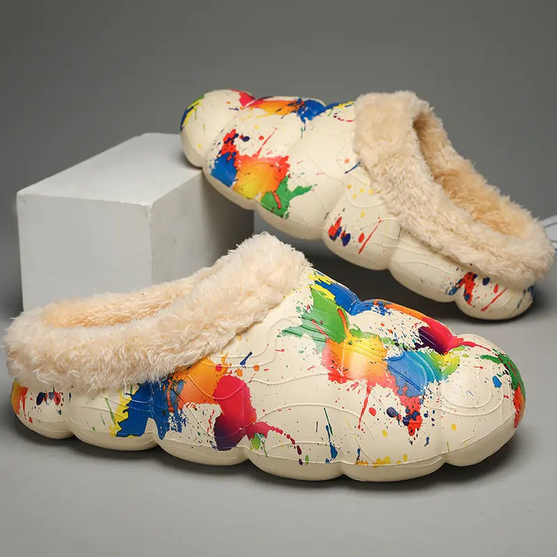 Fleece-lined Contrast Slippers