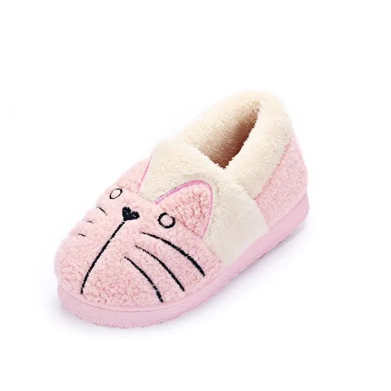 Kids' Cotton Slippers with Cat Design