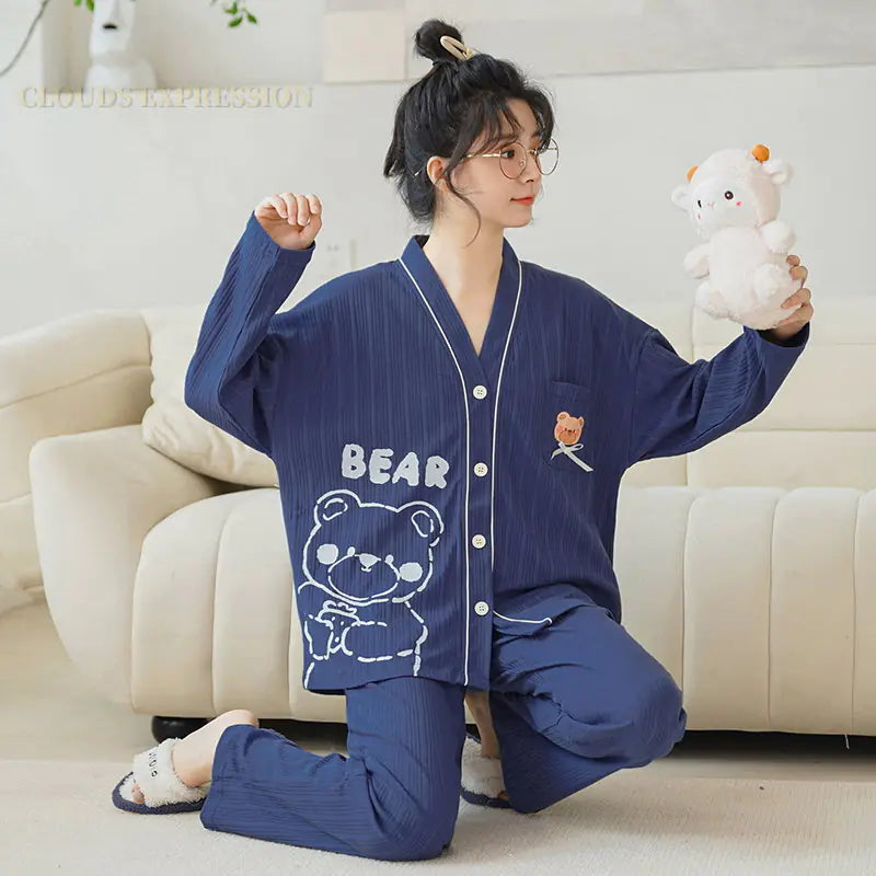 Womans Cartoon Pajamas Set