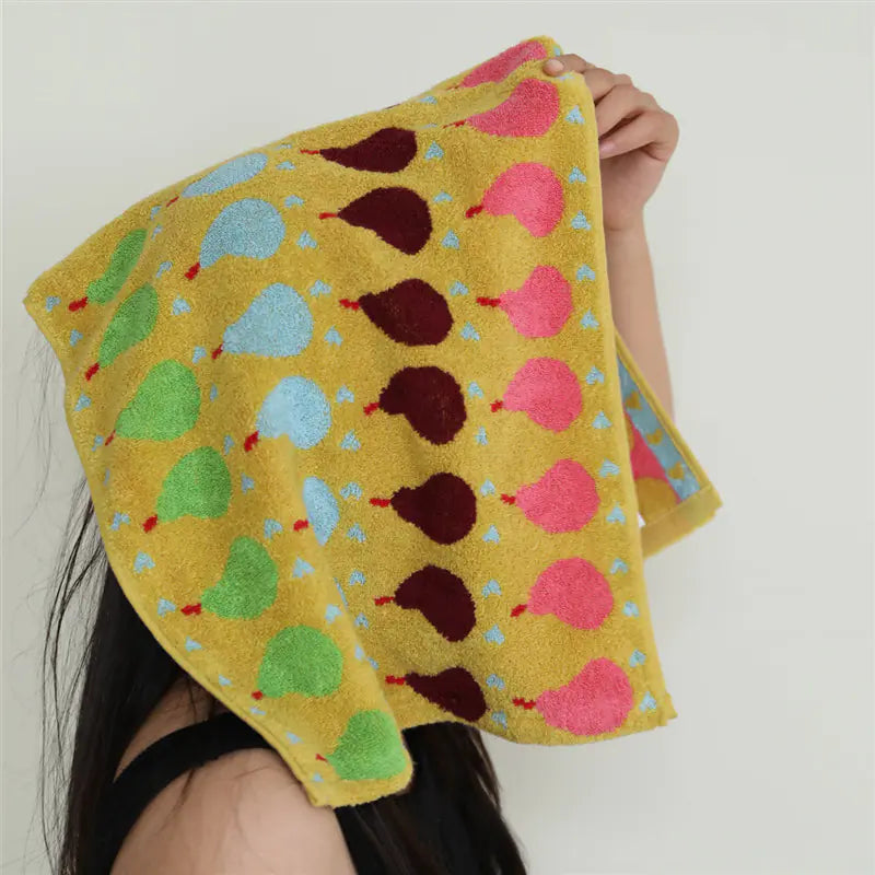 Pear Pattern Soft Cotton Bath & Hand Towel
