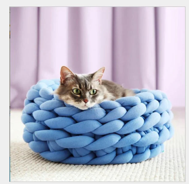 Handwoven Cotton Pet Bed for Dogs and Cats