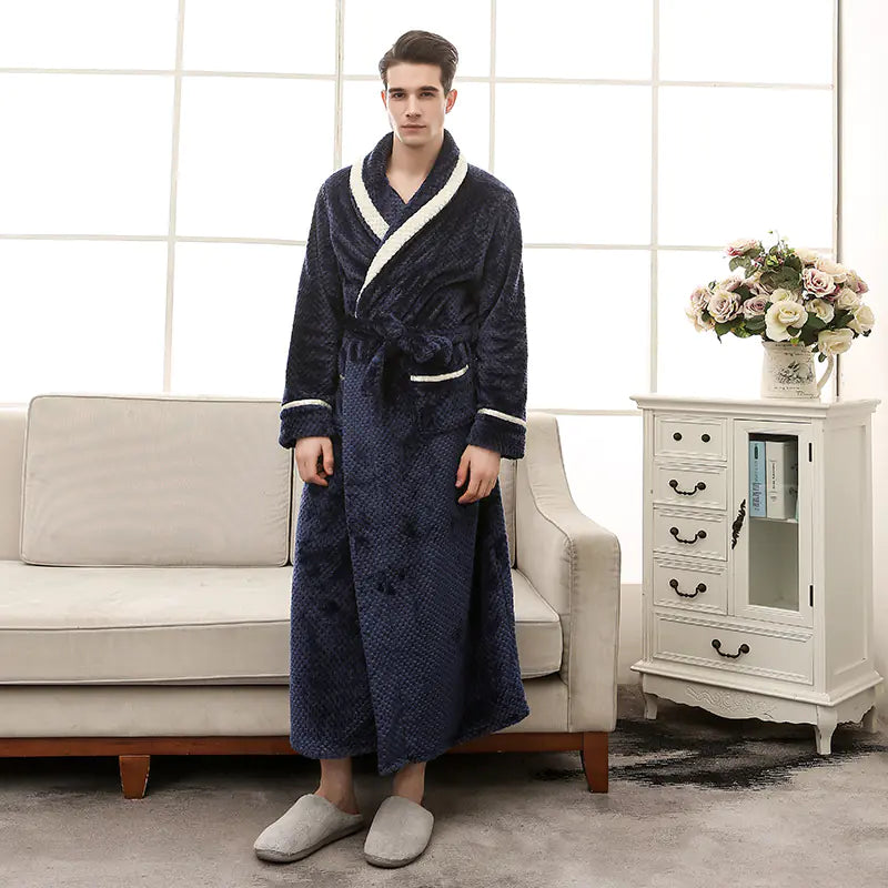 Winter Couple Pajamas and Bathrobe Set for Women