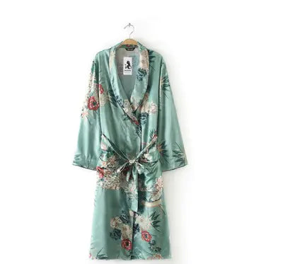Mint Exotic Kimono Robe