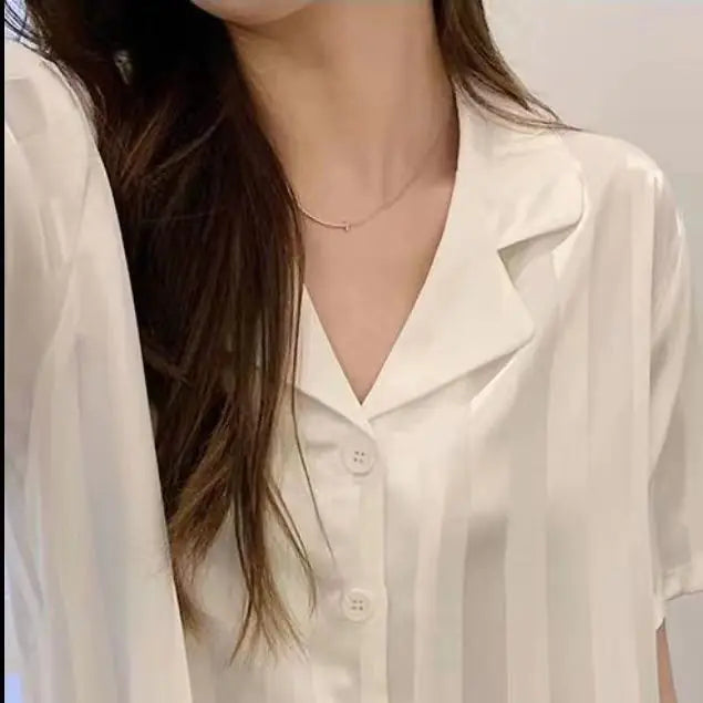 Silk Stripe Pajama Set