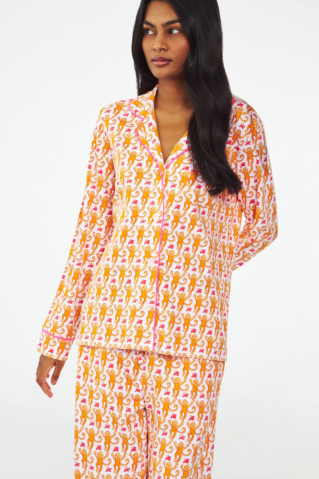 Ladies Monkey Printed Pajama Set