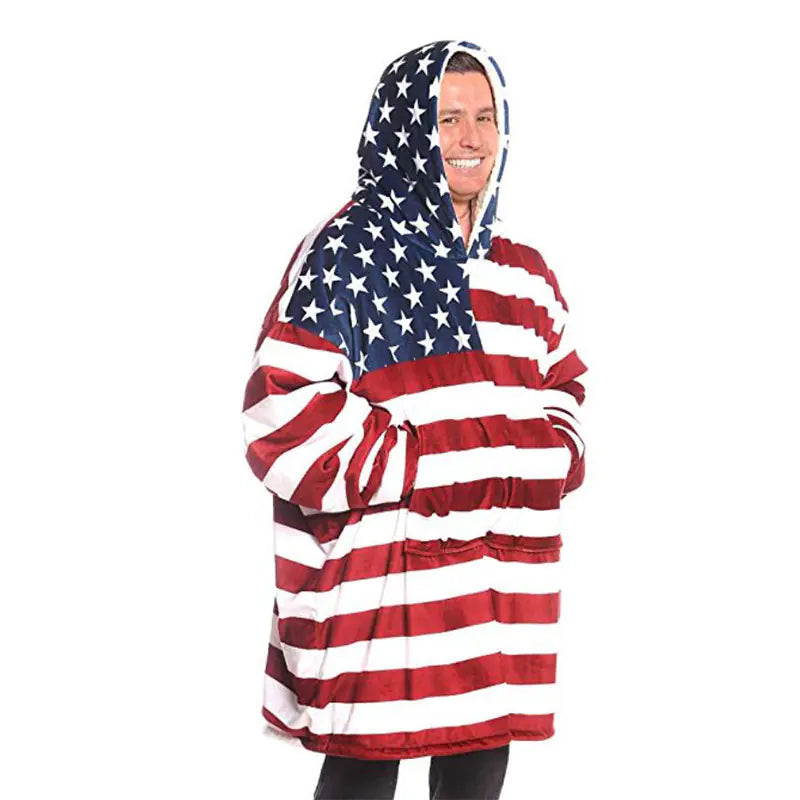 Unisex Flag Hoodie Blanket
