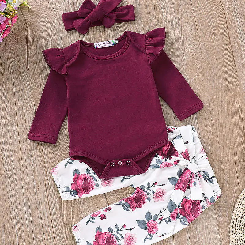 Long Sleeve Romper, Pants & Band