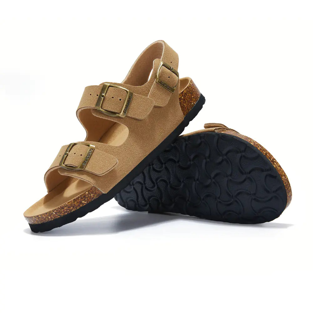 Unisex 3 Buckle Cork Sandals