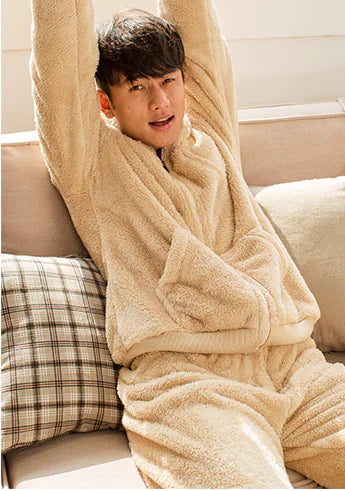 Fluffy Ear Coral Fleece Pyjamas