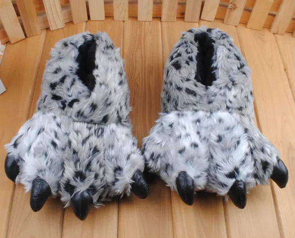 Cartoon Leopard Dinosaur Paw Slippers