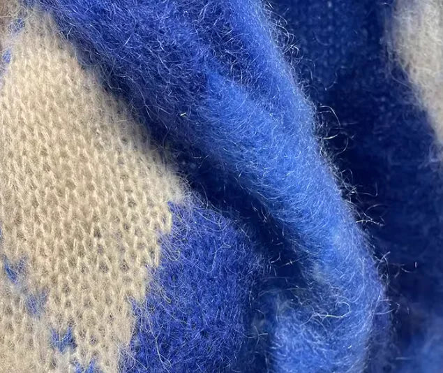 Block Mohair Knitted Sweater