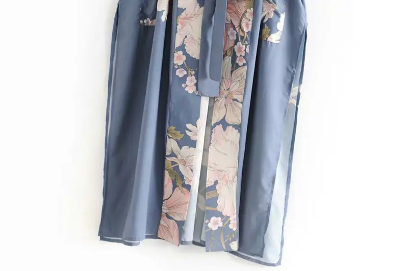 Ladies Peacock Floral Kimono Robe