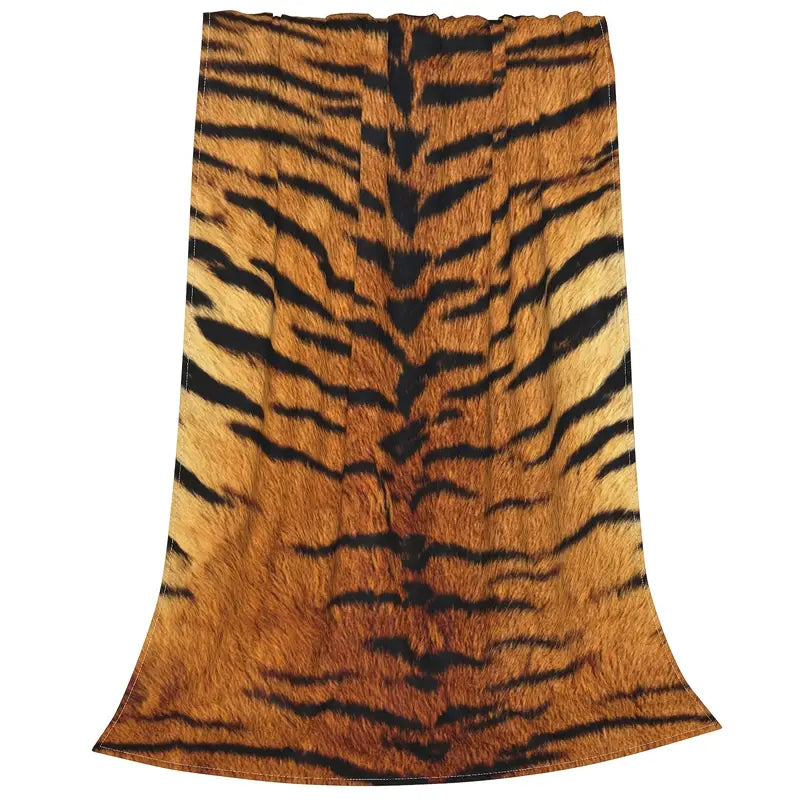 Tiger Pattern Flannel Throw Blanket - Washable Comforter