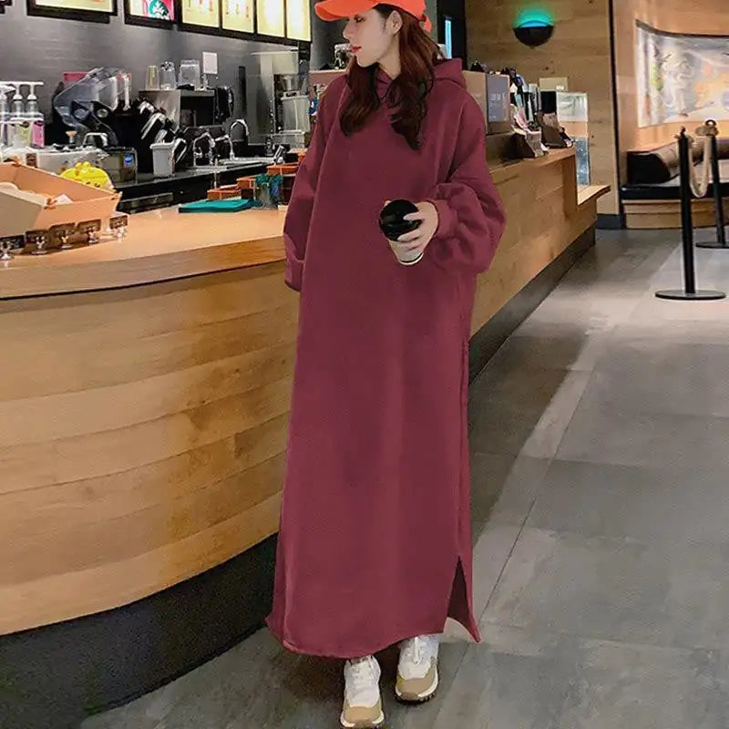 Extra Long Hoodie Dress