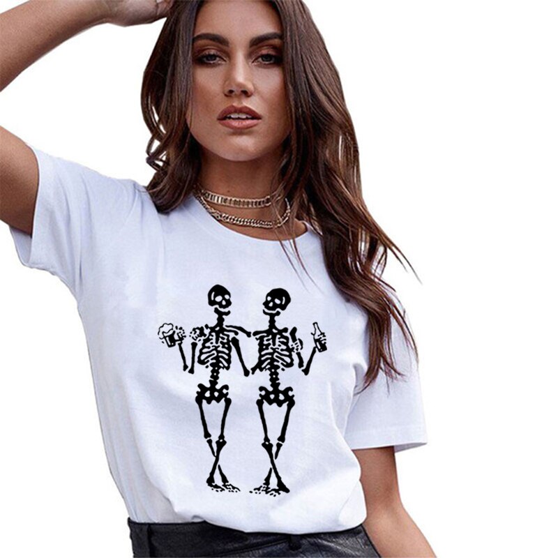 Dancing Skull Beer Tee for woman