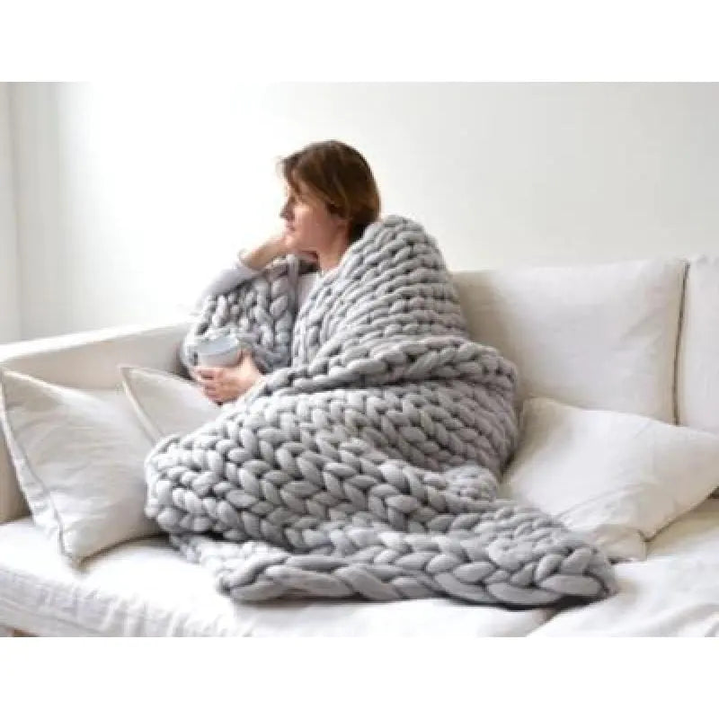 Chunky Knit Sofa Blanket