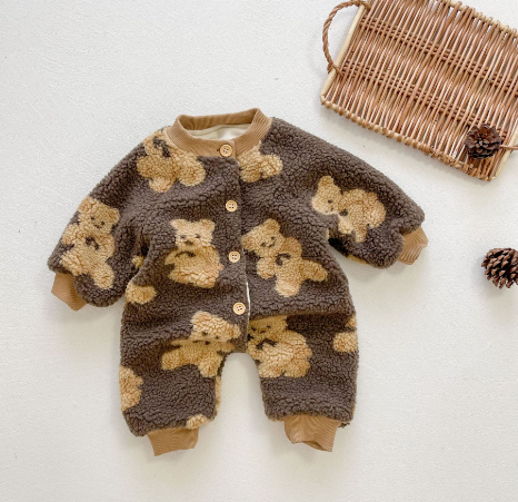 Velvet Teddy Onesie for Baby