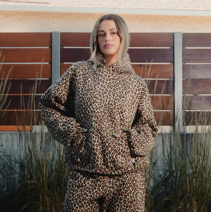 Unisex Leopard Print Hoodie Set