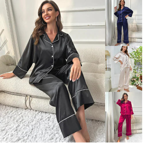 Ladies Plus Size Satin Pyjamas
