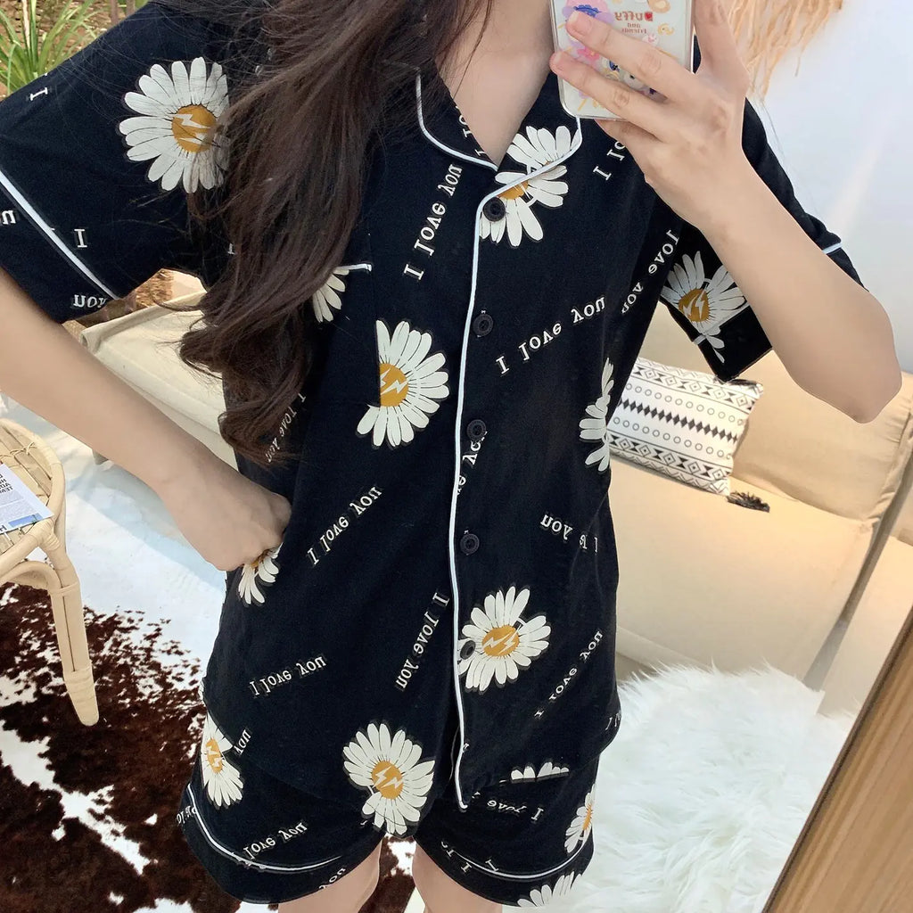 Cotton Daisy Short Sleeve Pajama Set