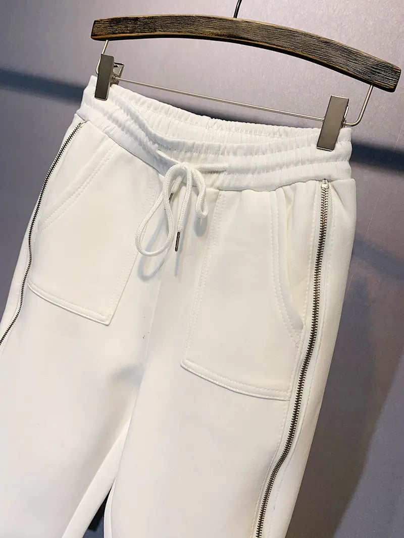 Ladies Zip Fleece Jogger Pants