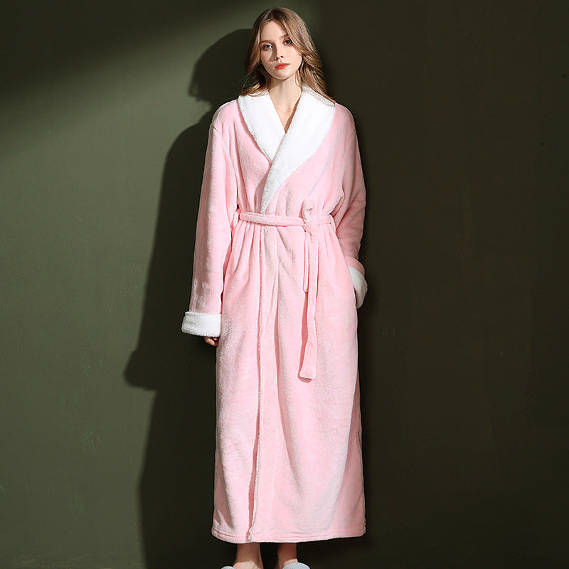 Unisex Plus Size Coral Fleece Bathrobe