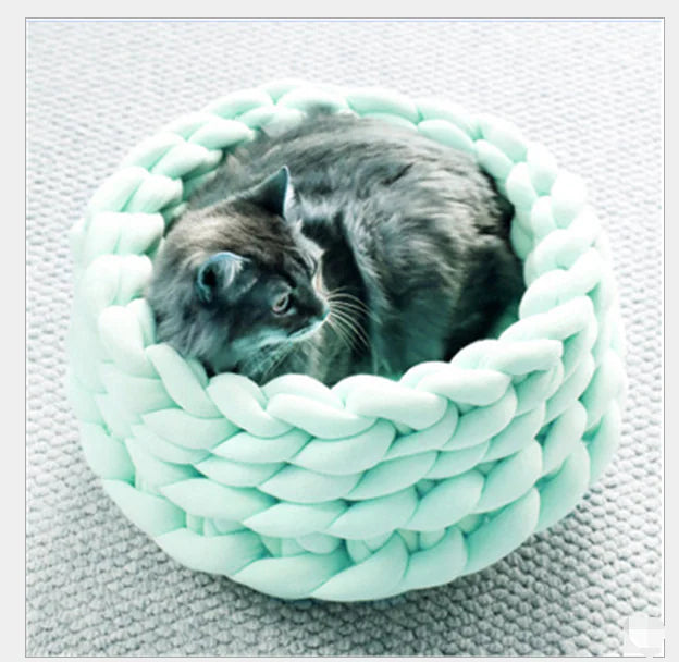 Handwoven Cotton Pet Bed for Dogs and Cats