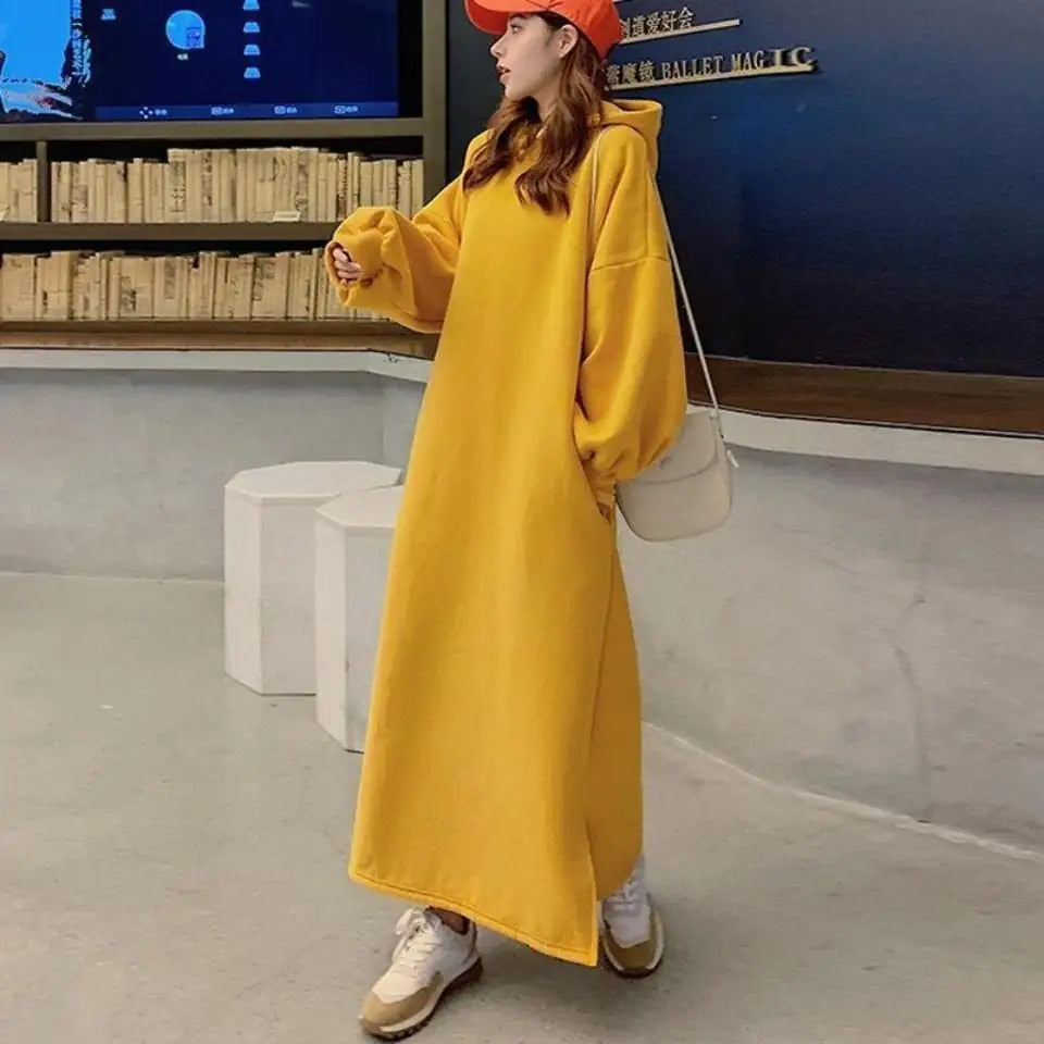 Extra Long Hoodie Dress