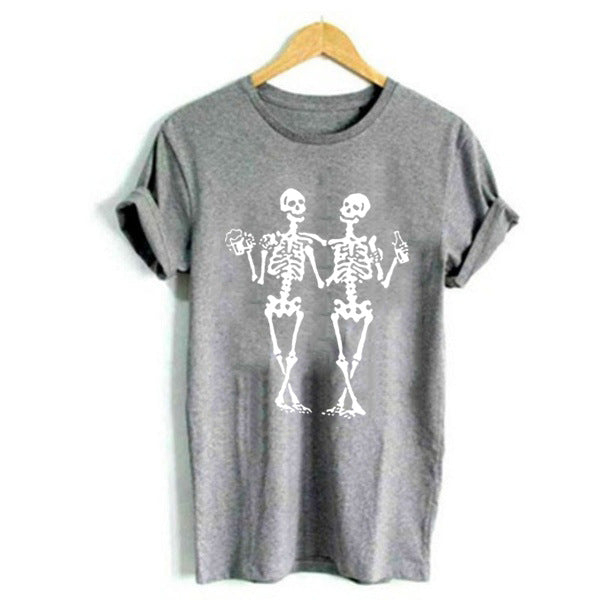 Dancing Skull Beer Tee for woman