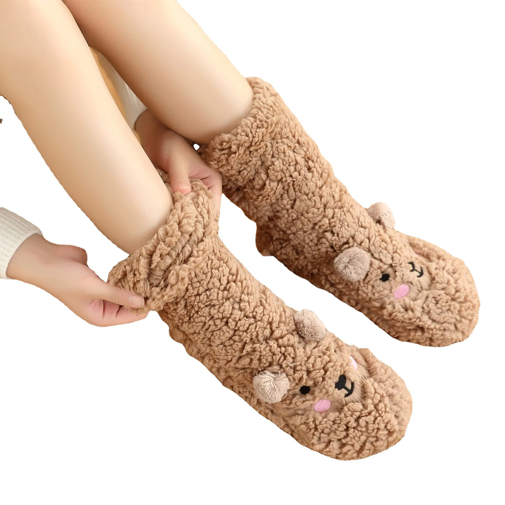 Cartoon Lambswool Anti-Slip Socks