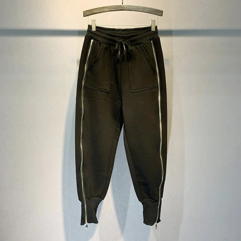 Ladies Zip Fleece Jogger Pants