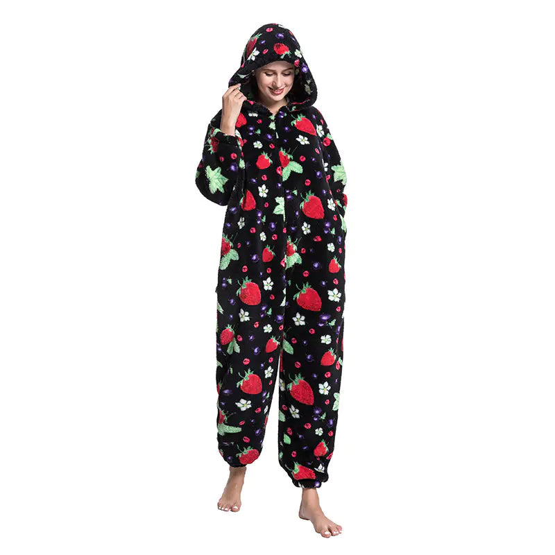 Cute Cartoon Animal Onesie Fleece Pajamas