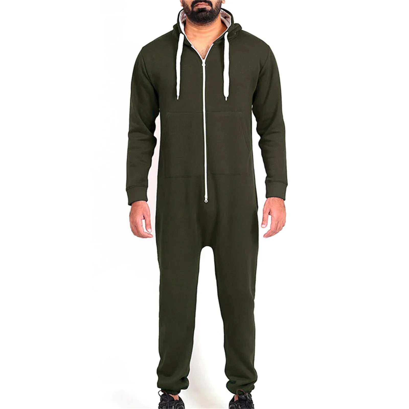 Mens Hooded Jumpsuit with Pockets