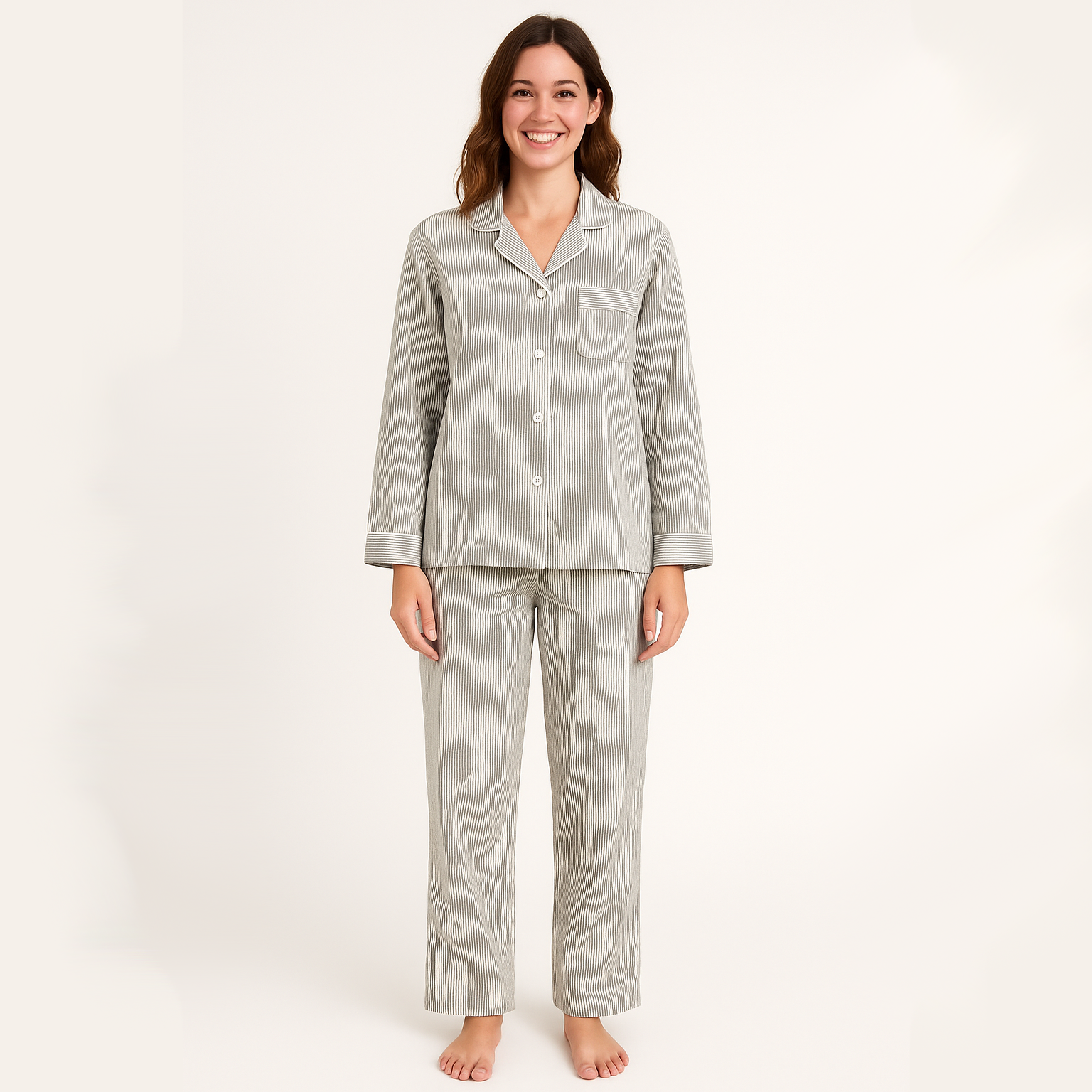 Women's Cotton Striped Pajama Set