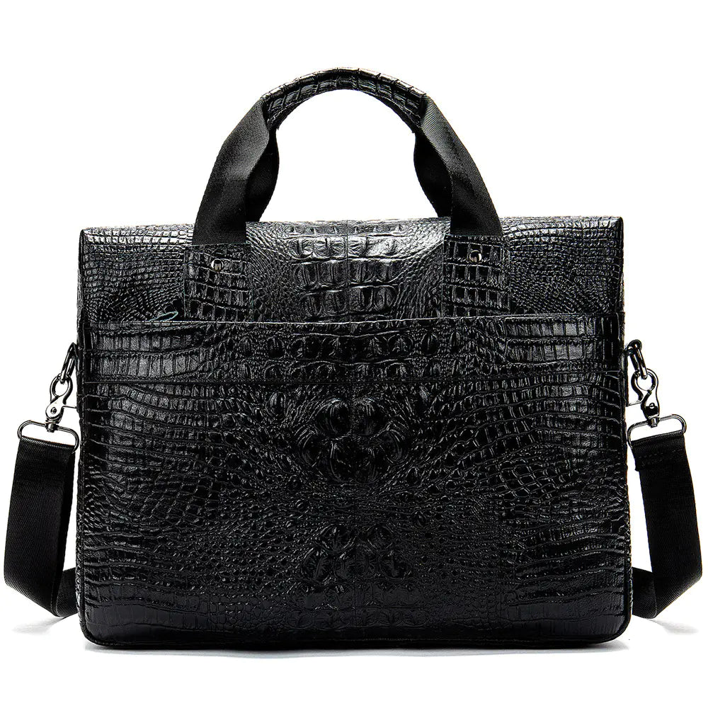 Leather Croc Laptop Bag