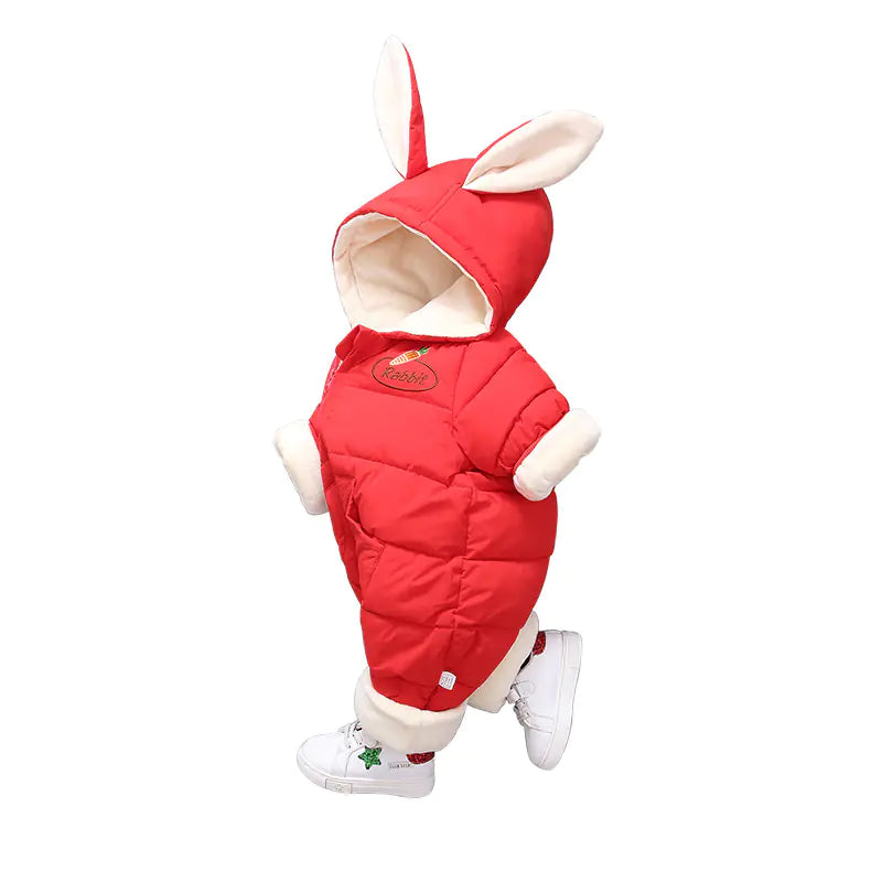 Cartoon Rabbit Ear Thick Baby Onesie