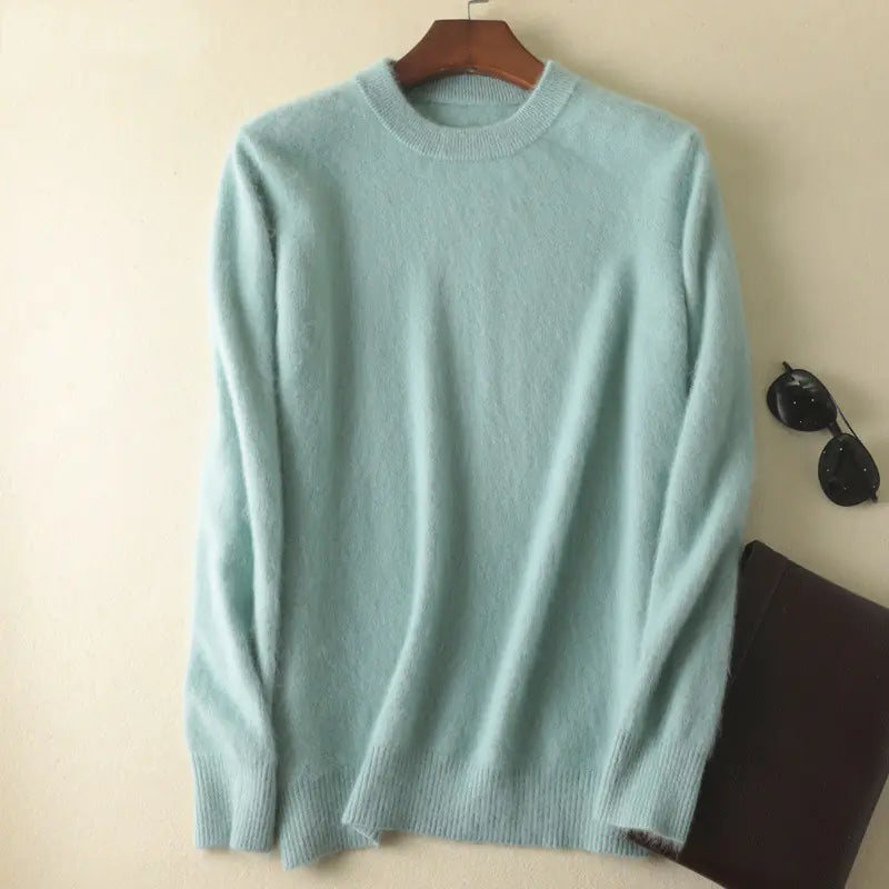 Men's Mink-Wool Round Neck Sweater