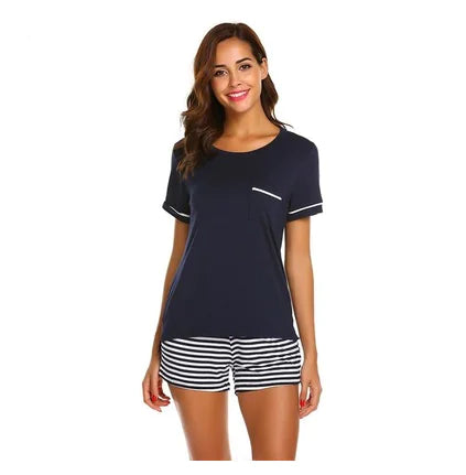 Striped Pajama Set for Women with Shorts