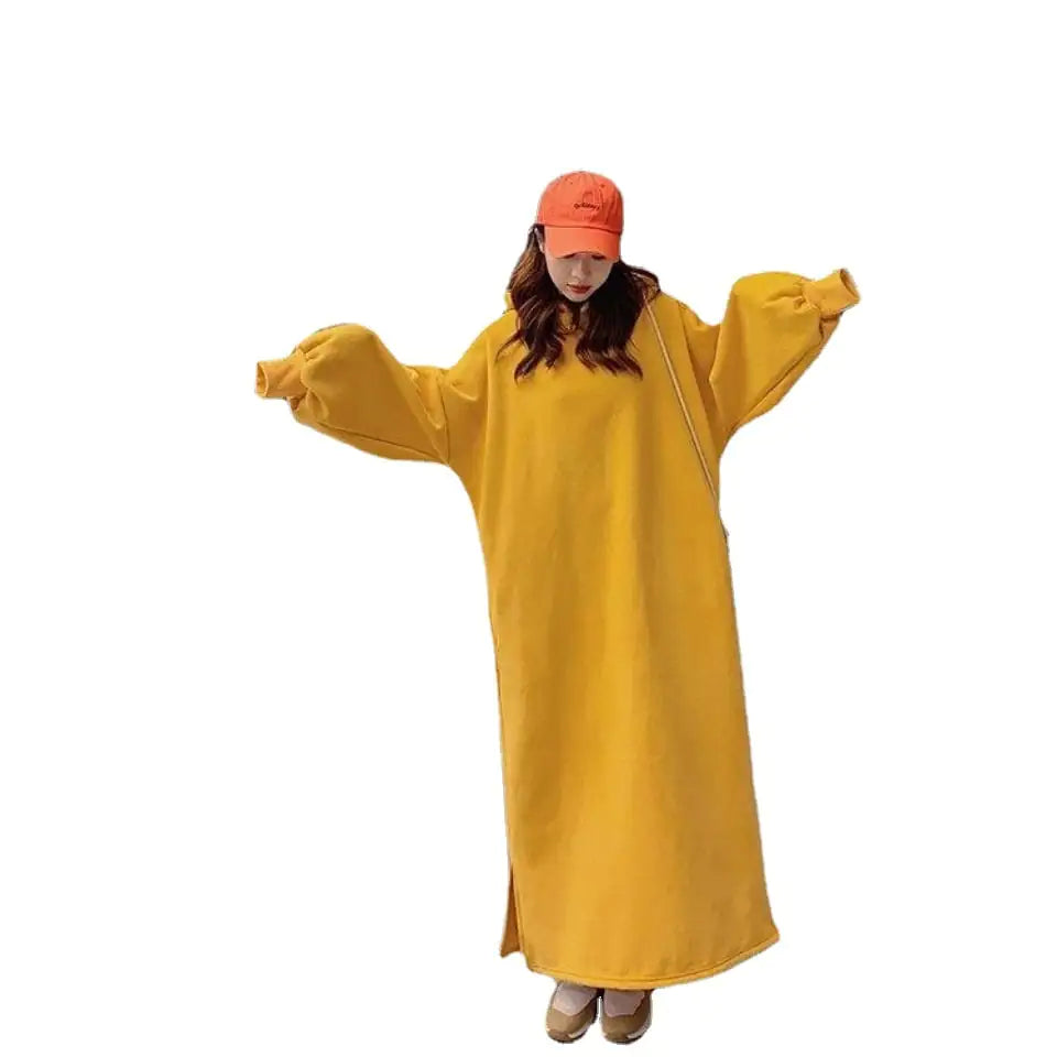 Extra Long Hoodie Dress