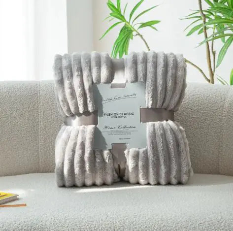 Wide Stripe Solid Blanket