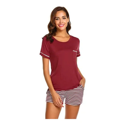 Striped Pajama Set for Women with Shorts