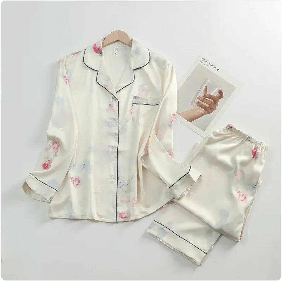Ladies'Lapel Pajama Set