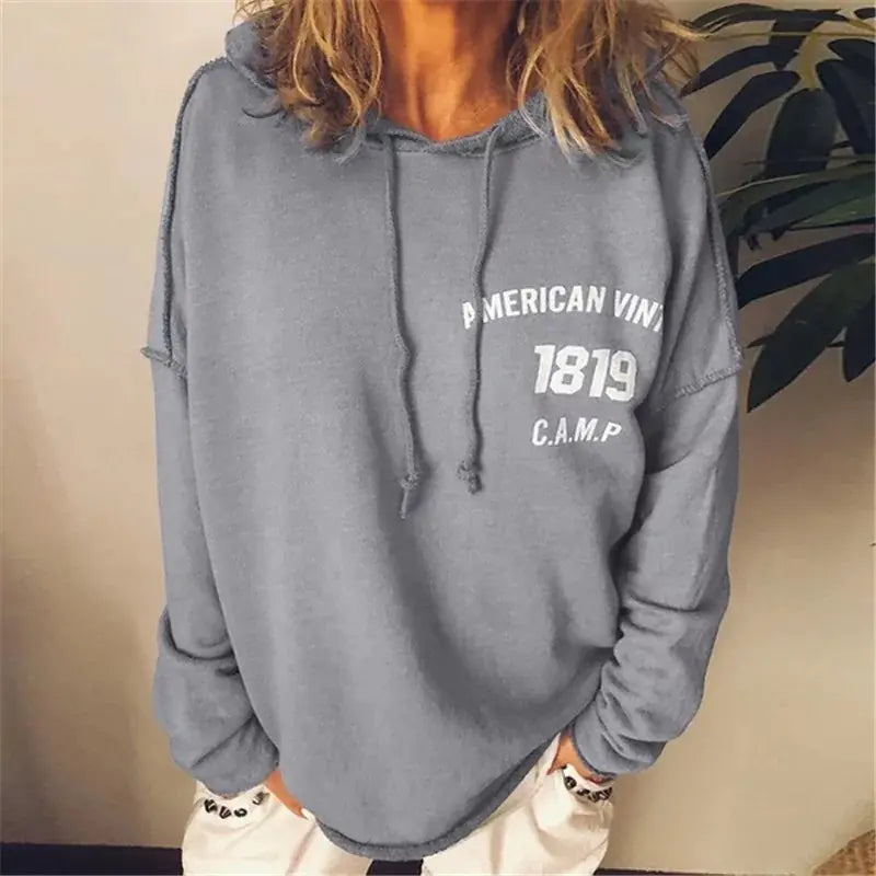 Vintage Loose Plus Size Hooded Tee