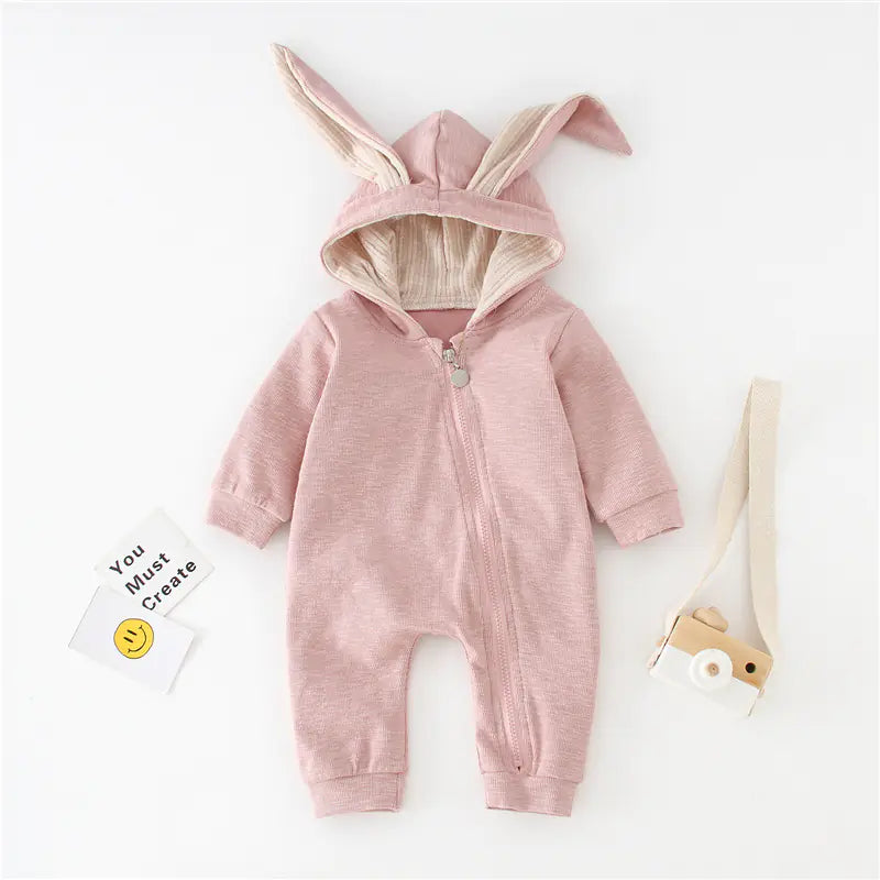 Baby Hooded Onesie with RabbitEars