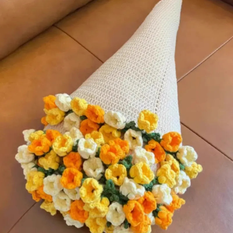 Flower Bouquet Blanket, Finished Rose Blanket, Handmade Weaving